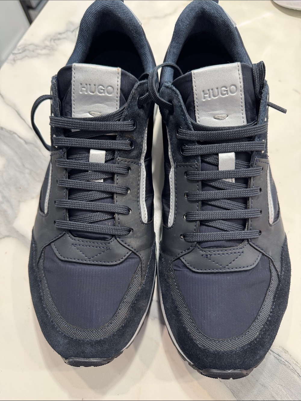 HUGO Black and White Low-Top Sneaker Pair